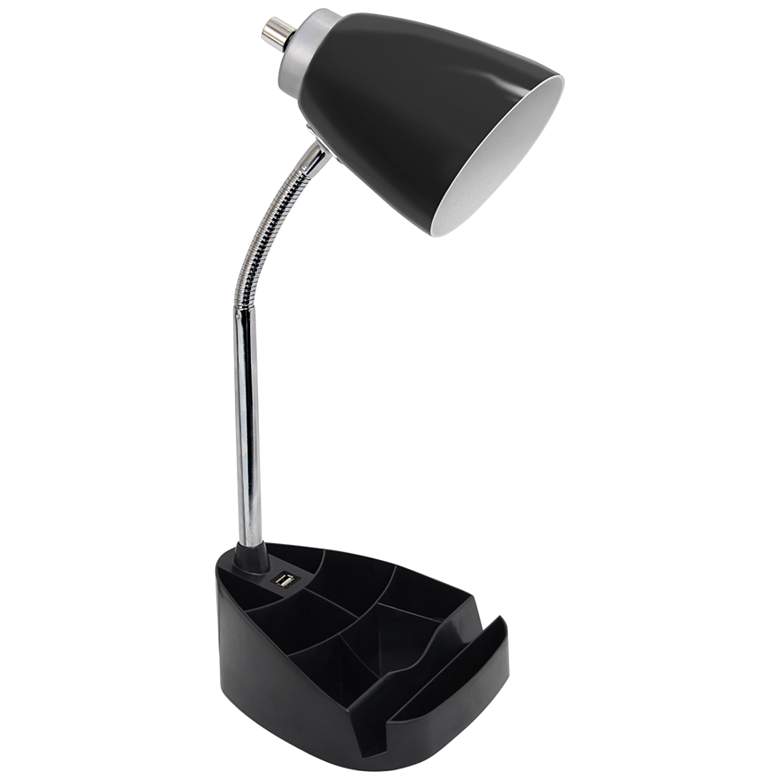 Image 2 LimeLights Black Gooseneck Organizer Desk Lamp with USB Port