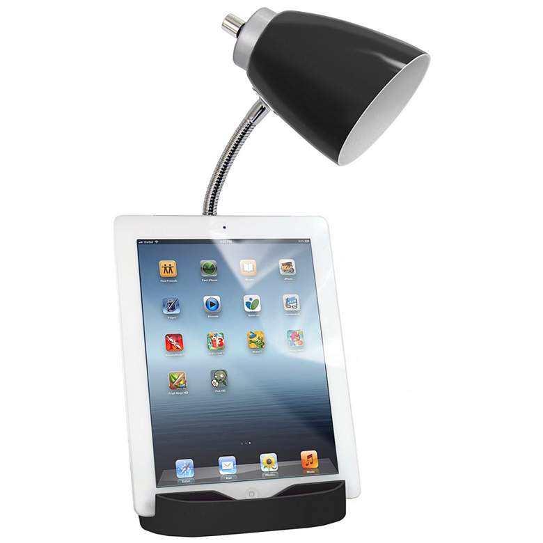 LimeLights Black Gooseneck Organizer Desk Lamp with USB Port more views