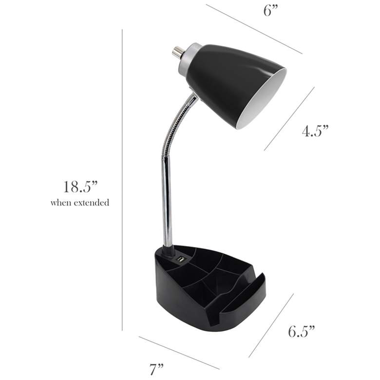 Image 7 LimeLights Black Gooseneck Organizer Desk Lamp with USB Port more views