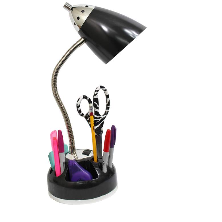 LimeLights Black Organizer Desk Lamp with Charging Outlet more views