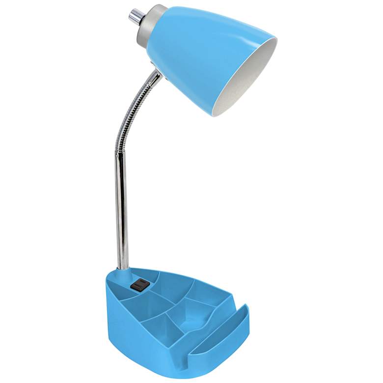 Image 2 LimeLights Blue Gooseneck Organizer Desk Lamp with Outlet