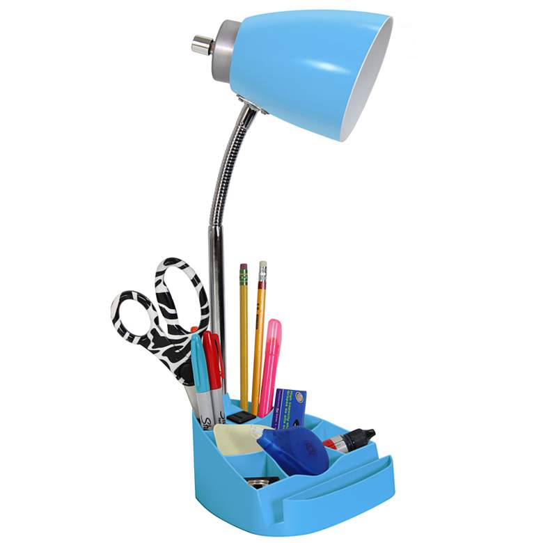 Image 7 LimeLights Blue Gooseneck Organizer Desk Lamp with Outlet more views