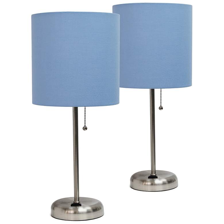 Image 1 LimeLights Blue Power Outlet Table Lamps Set of 2