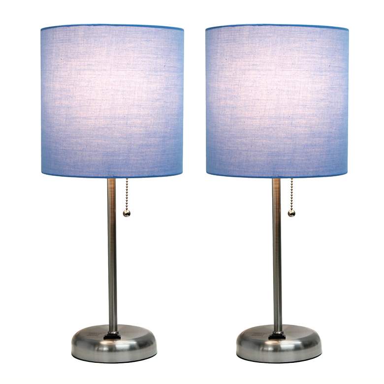 Image 2 LimeLights Blue Power Outlet Table Lamps Set of 2 more views