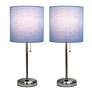 LimeLights Blue Power Outlet Table Lamps Set of 2