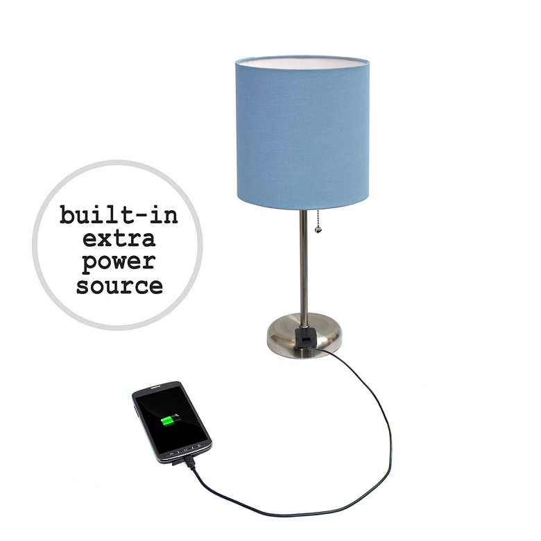 Image 3 LimeLights Blue Power Outlet Table Lamps Set of 2 more views