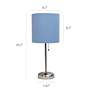 LimeLights Blue Power Outlet Table Lamps Set of 2