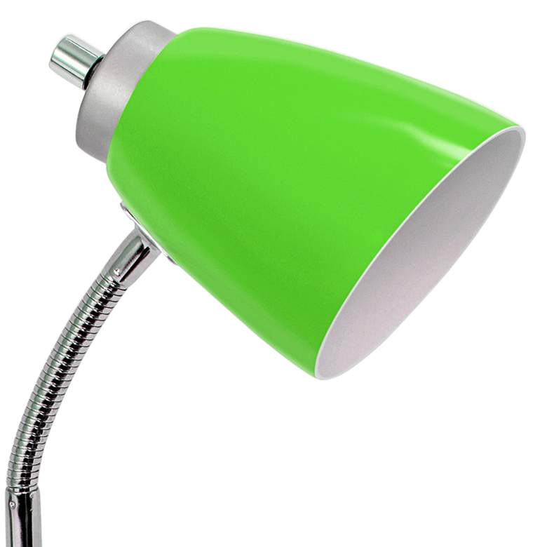 LimeLights Green Gooseneck Organizer Desk Lamp with Outlet more views
