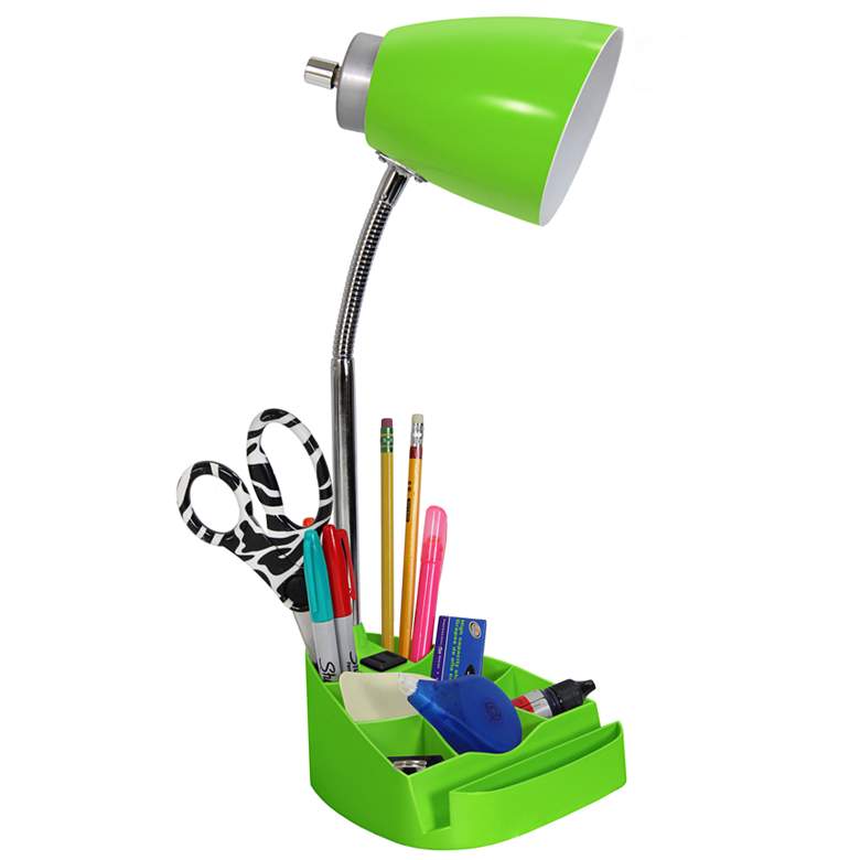 Image 5 LimeLights Green Gooseneck Organizer Desk Lamp with Outlet more views