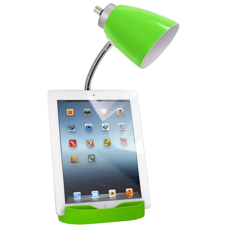 LimeLights Green Gooseneck Organizer Desk Lamp with Outlet more views