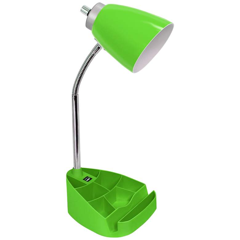 Image 2 LimeLights Green Gooseneck Organizer Desk Lamp with USB Port