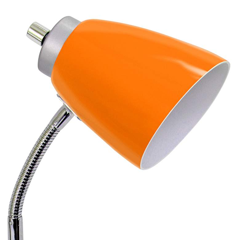 LimeLights Orange Gooseneck Organizer Desk Lamp w/ USB Port more views
