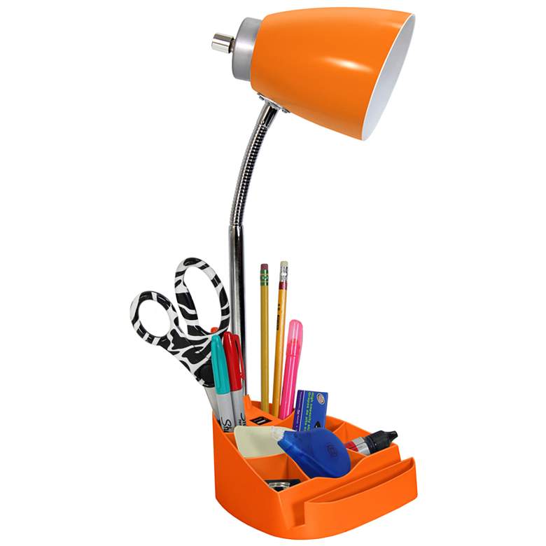 Image 5 LimeLights Orange Gooseneck Organizer Desk Lamp w/ USB Port more views