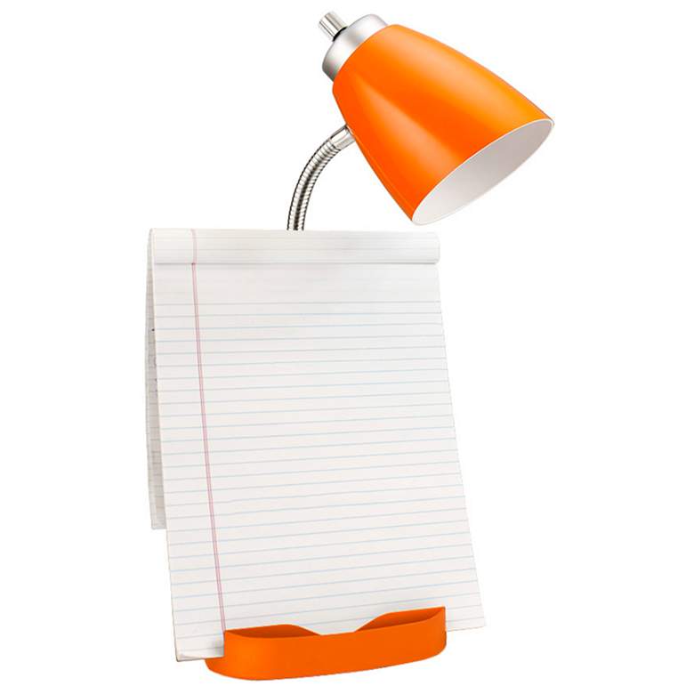 LimeLights Orange Gooseneck Organizer Desk Lamp w/ USB Port more views