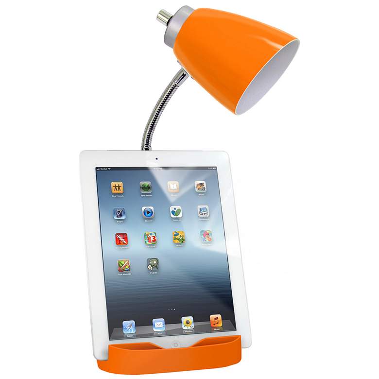 Image 7 LimeLights Orange Gooseneck Organizer Desk Lamp w/ USB Port more views