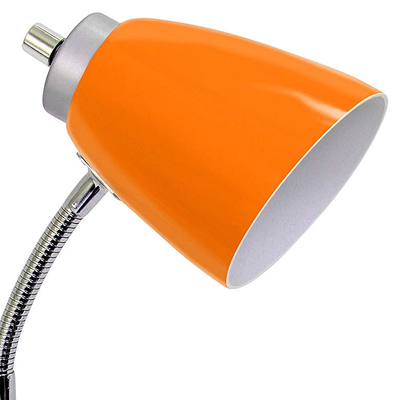 LimeLights Orange Gooseneck Organizer Desk Lamp with Outlet more views