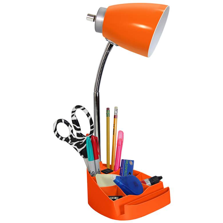 Image 5 LimeLights Orange Gooseneck Organizer Desk Lamp with Outlet more views