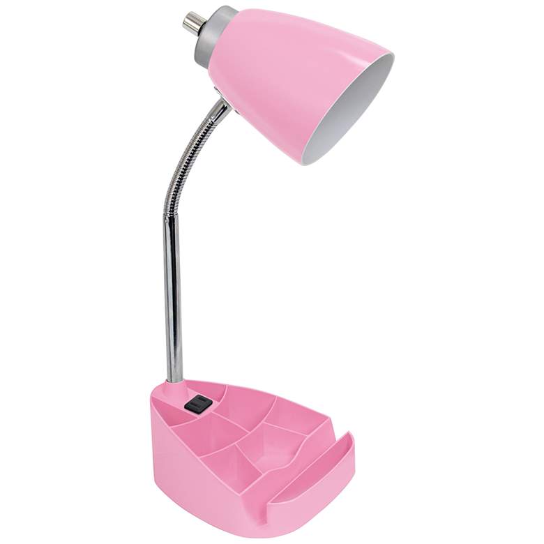 Image 2 LimeLights Pink Gooseneck Organizer Desk Lamp with Outlet
