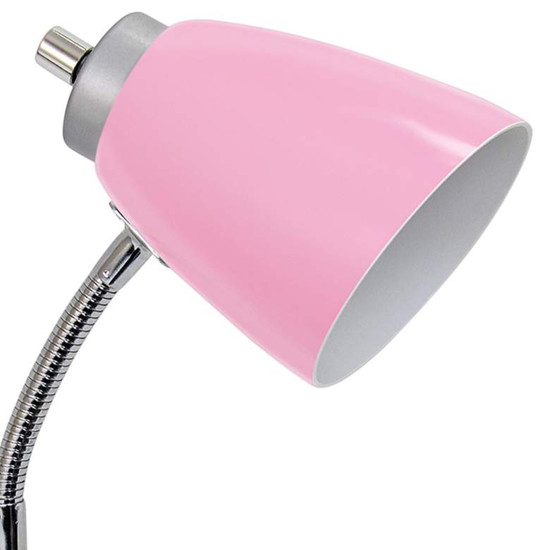 LimeLights Pink Gooseneck Organizer Desk Lamp with Outlet more views