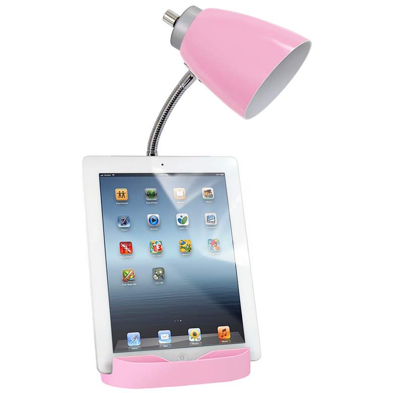 Image 5 LimeLights Pink Gooseneck Organizer Desk Lamp with Outlet more views