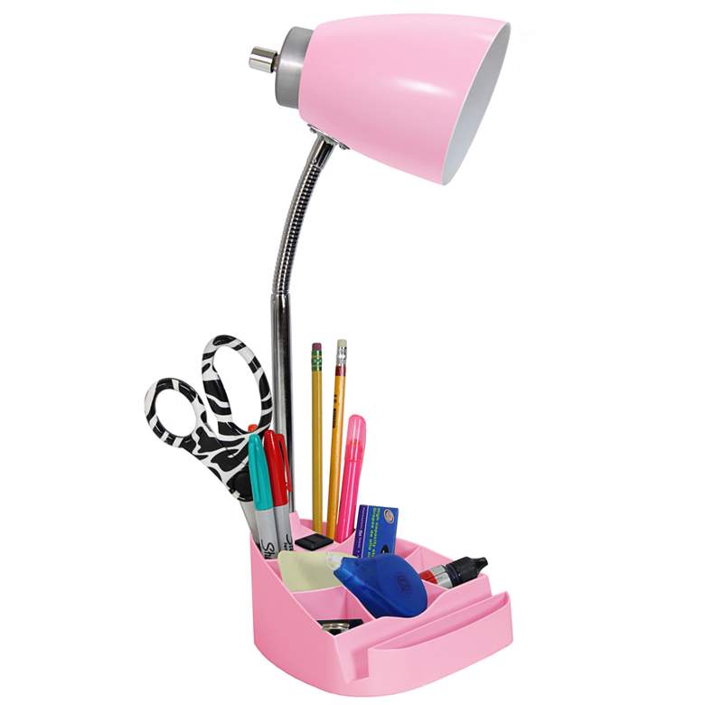 Image 6 LimeLights Pink Gooseneck Organizer Desk Lamp with Outlet more views