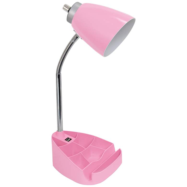 Image 2 LimeLights Pink Gooseneck Organizer Desk Lamp with USB Port