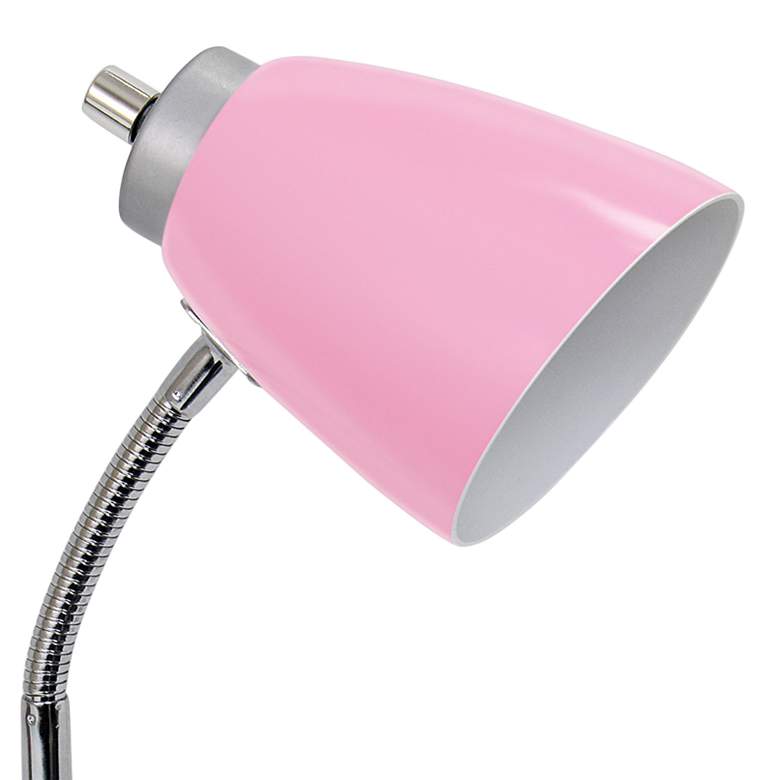 LimeLights Pink Gooseneck Organizer Desk Lamp with USB Port more views
