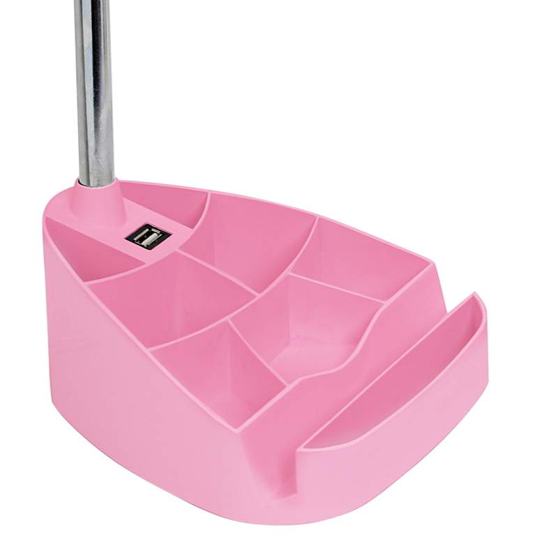 Image 4 LimeLights Pink Gooseneck Organizer Desk Lamp with USB Port more views