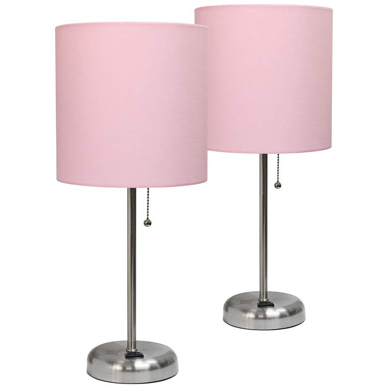 Image 1 LimeLights Pink Power Outlet Table Lamps Set of 2