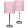 LimeLights Pink Power Outlet Table Lamps Set of 2