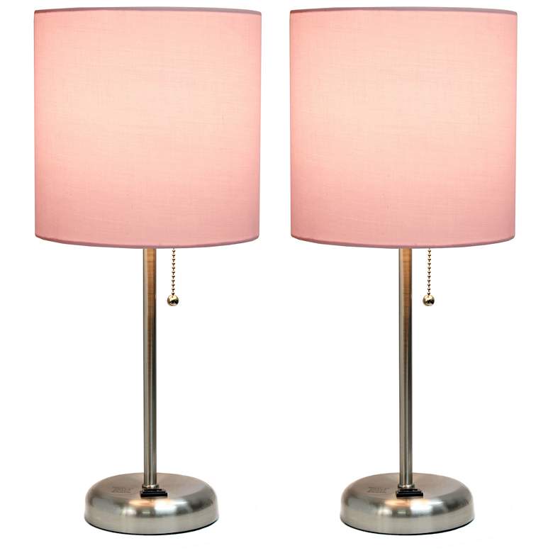 Image 4 LimeLights Pink Power Outlet Table Lamps Set of 2 more views