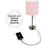 LimeLights Pink Power Outlet Table Lamps Set of 2