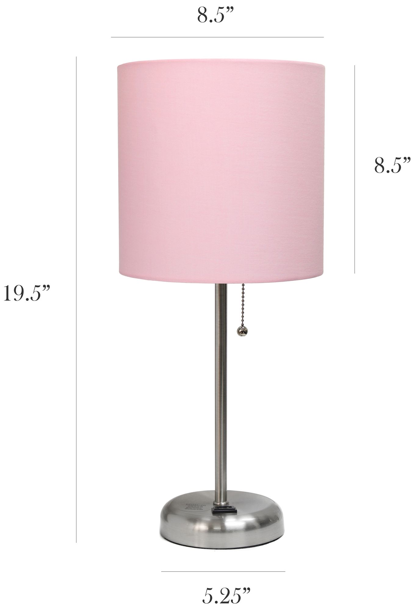 LimeLights Pink Power Outlet Table Lamps Set of 2