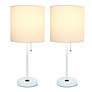Thumbnail2 of LimeLights Power Outlet Modern White Table Lamps Set of 2 more views