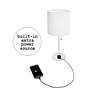 LimeLights Power Outlet Modern White Table Lamps Set of 2