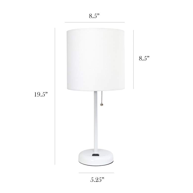 LimeLights Power Outlet Modern White Table Lamps Set of 2 more views