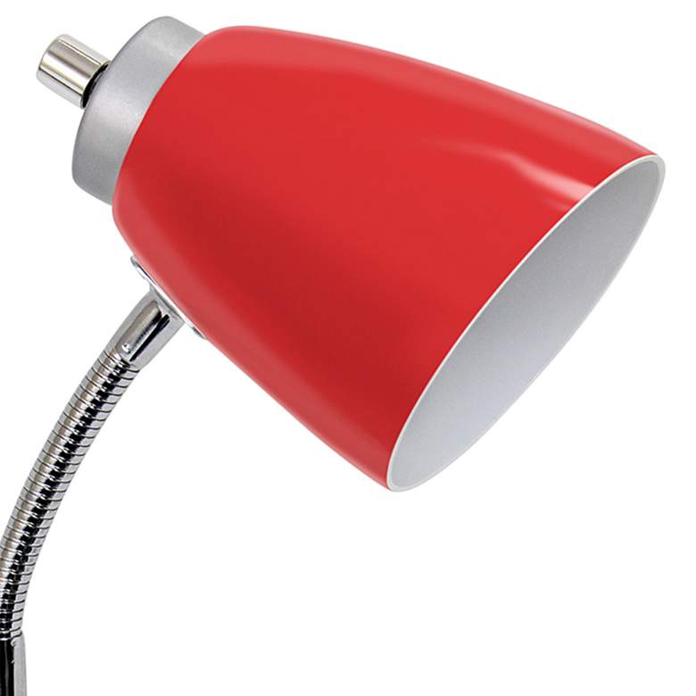 Image 3 LimeLights Red Gooseneck Organizer Desk Lamp with Outlet more views