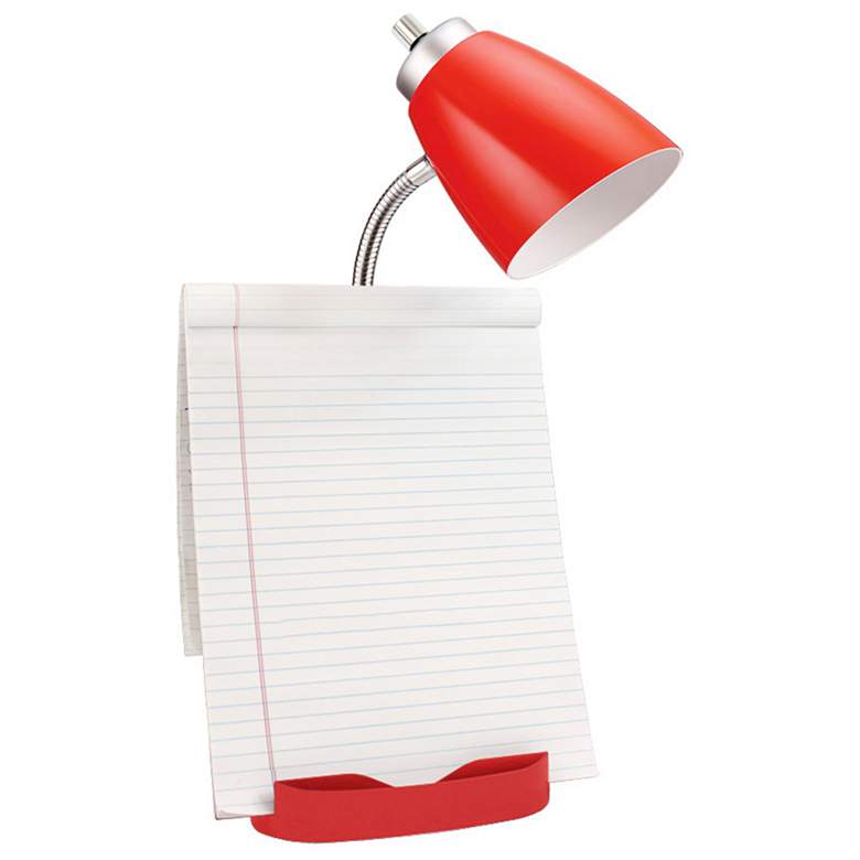 Image 6 LimeLights Red Gooseneck Organizer Desk Lamp with Outlet more views