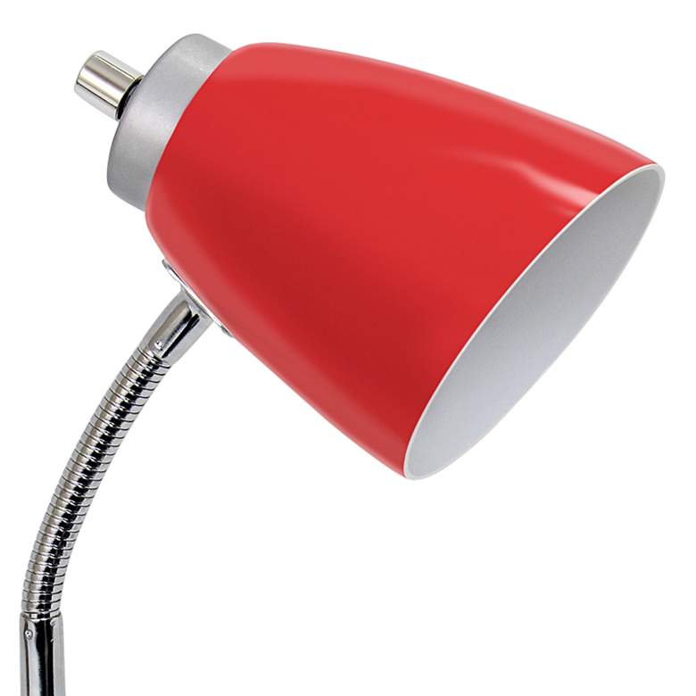 Image 3 LimeLights Red Gooseneck Organizer Desk Lamp with USB Port more views