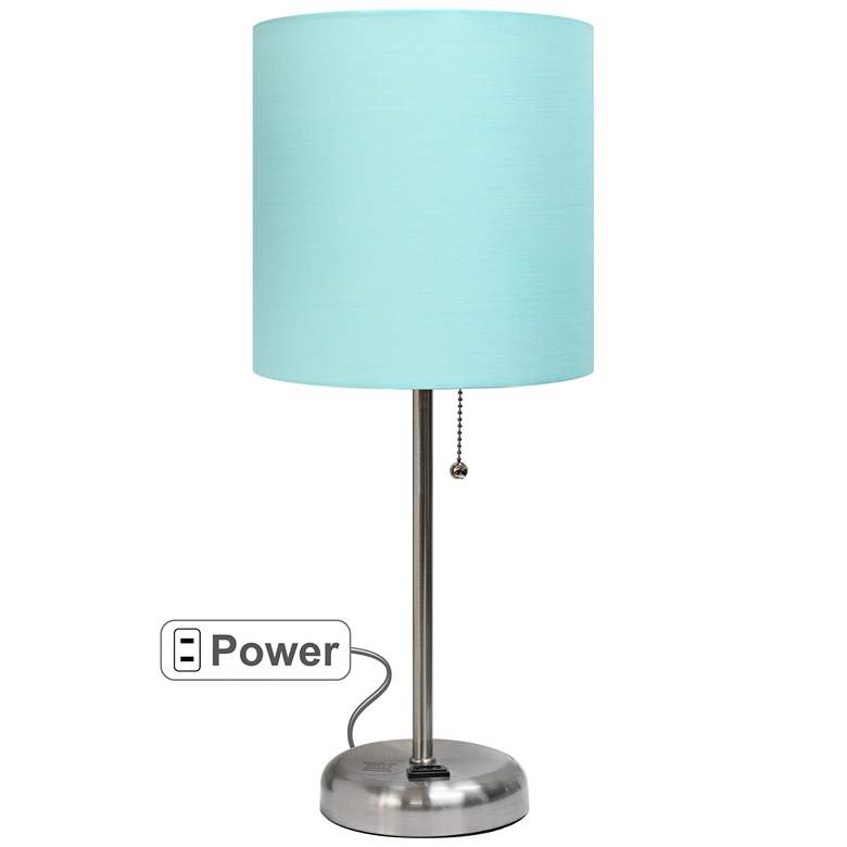 Image 2 LimeLights Stick Aqua Shade 19 1/2" High Accent Table Lamp