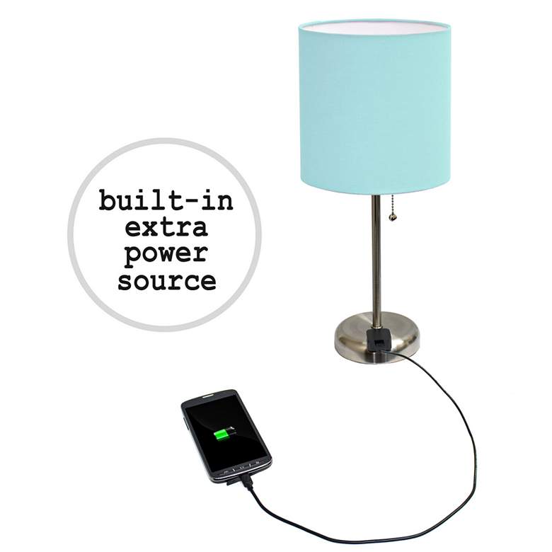 Image 3 LimeLights Stick Aqua Shade 19 1/2" High Accent Table Lamp more views