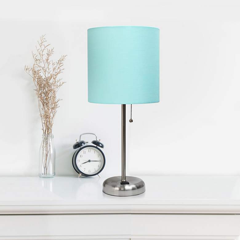 Image 6 LimeLights Stick Aqua Shade 19 1/2 inch High Accent Table Lamp more views
