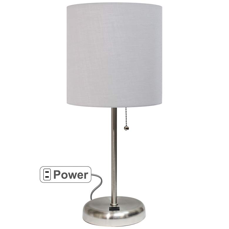 Image 2 LimeLights Stick Gray Shade 19 1/2 inch High Accent Table Lamp