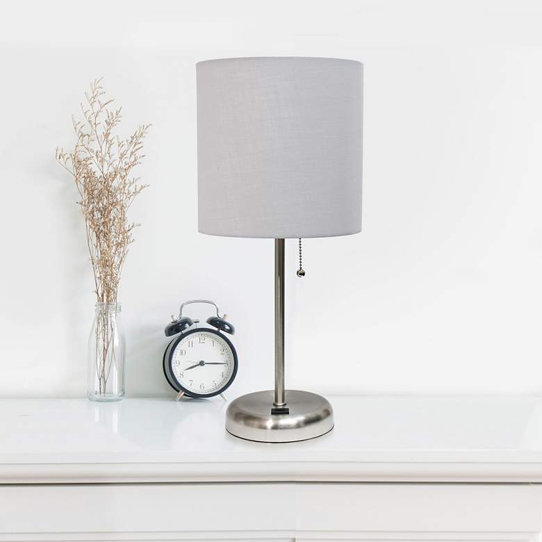 Image 6 LimeLights Stick Gray Shade 19 1/2" High Accent Table Lamp more views