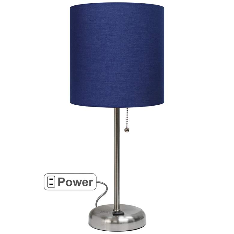 Image 2 LimeLights Stick Navy Shade 19 1/2 inch High Accent Table Lamp