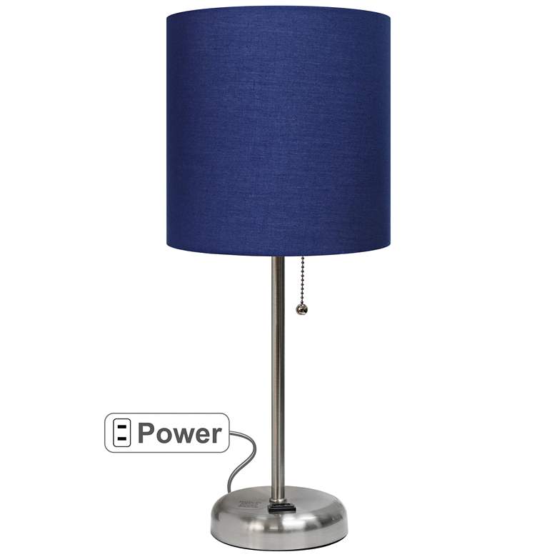 Image 2 LimeLights Stick Navy Shade 19 1/2" High Accent Table Lamp