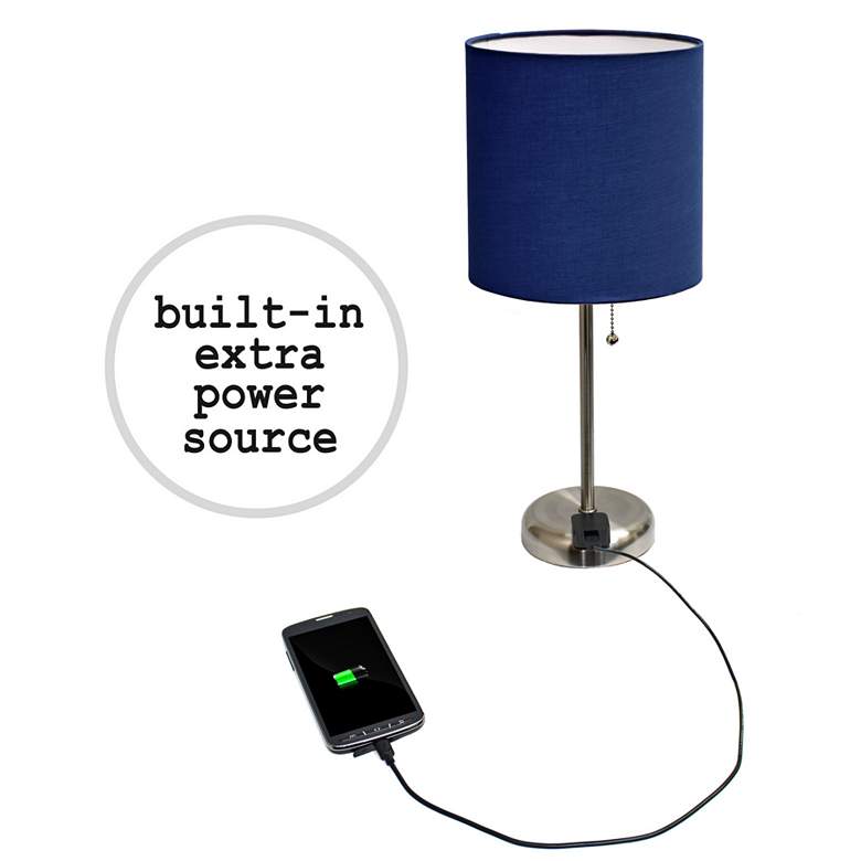 Image 3 LimeLights Stick Navy Shade 19 1/2" High Accent Table Lamp more views