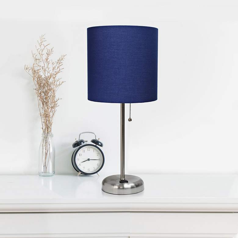 Image 6 LimeLights Stick Navy Shade 19 1/2 inch High Accent Table Lamp more views
