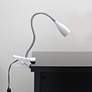 LimeLights White Flexible Gooseneck LED Clip Light Desk Lamp