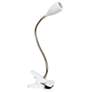 LimeLights White Flexible Gooseneck LED Clip Light Desk Lamp